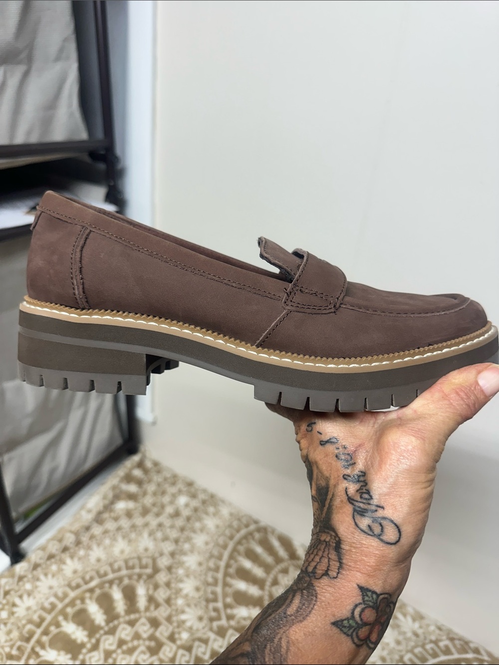 Toms Brown Lug Sole Penny Loafer - Picture 10 of 11